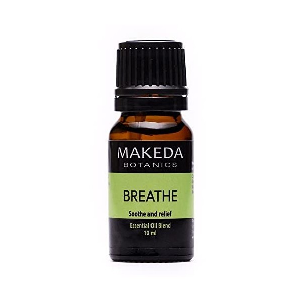 MAKEDA Botanics Breathe, Mélange dhuiles essentielles pures et naturelles deucalyptus, de thym et de menthe poivrée, à util