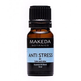 MAKEDA Botanics Anti Stress N1, Mélange dhuiles essentielles - 100% pures et naturelles, mélange synergie, relaxation, huile