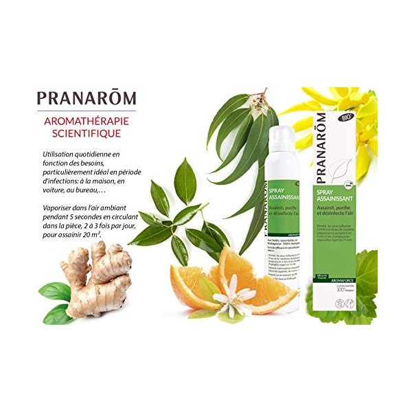 Pranarôm | Aromaforce | Spray Assainissant Bio Eco | Assainit, Purifie Et Désinfecte L’Air | Huiles Essentielles Biologique