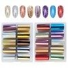 20 Modèles Nail Transfert Foil Stickers, EBANKU Autocollant de Transfert dOngle Métallique Nail Feuilles Ongles Rouleaux dA