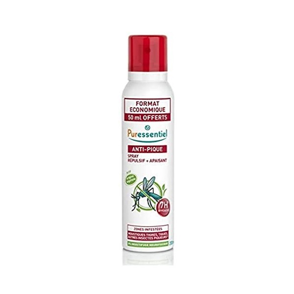 Puressentiel - Spray Répulsif Apaisant anti-moustiques et tiques - Corps et visage - Zone infestée tempérée et tropicale - Ac