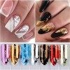 20 Modèles Nail Transfert Foil Stickers, EBANKU Autocollant de Transfert dOngle Métallique Nail Feuilles Ongles Rouleaux dA