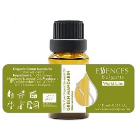 Essences Bulgaria Huile Essentielle de Mandarine Verte Bio 15ml | Citrus reticulata | 100% Pur et Naturel | Non Dilué | Quali