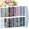 Kalolary Nail Sticker Couverture Complète Pleine, 12 Feuilles Marbre Autocollants Transfert Pochoir Ongles Auto-adhésifs Nail