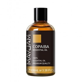 MAYJAM Huile essentielle de Copaiba pour diffuseurs, 100 ml, grand volume avec compte-gouttes en verre de qualité supérieure