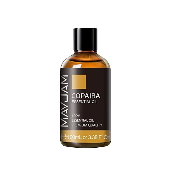 MAYJAM Huile essentielle de Copaiba pour diffuseurs, 100 ml, grand volume avec compte-gouttes en verre de qualité supérieure