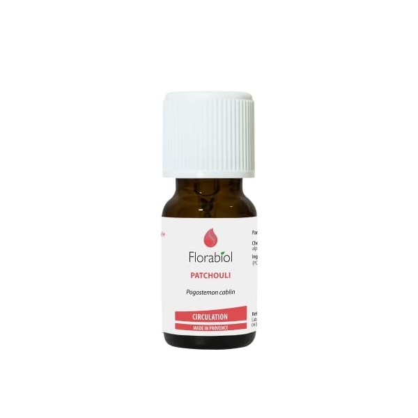 Florabiol - Huile Essentielle Patchouli - Contre les Troubles Circulatoires : Jambes Lourdes, Gonflées, Cellulite - Contre Le