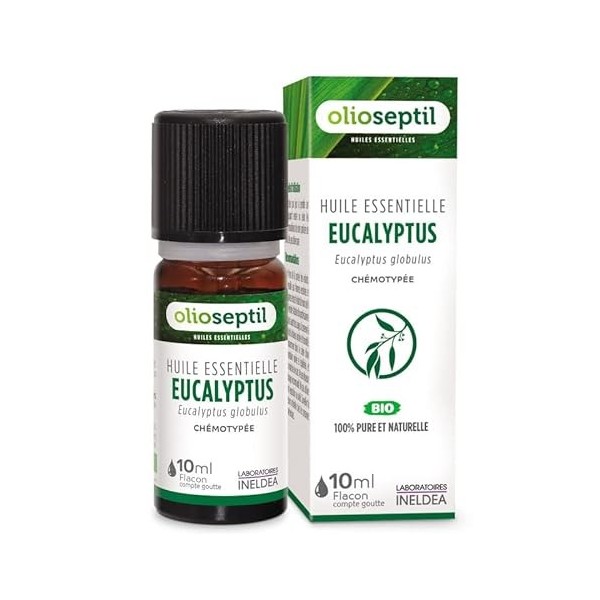 OLIOSEPTIL - Huile essentielle dEucalyptus Globulus - 100% Pure et naturelle - BIO - HEBBD biochimiquement et botaniquement