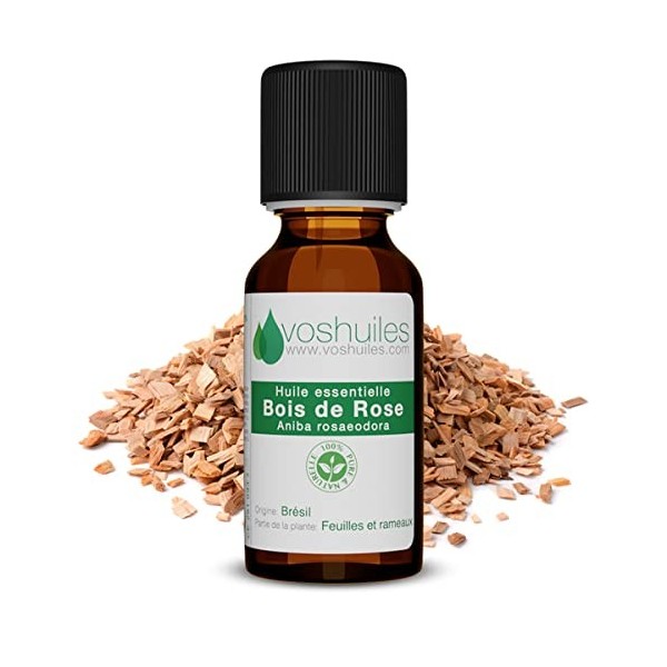 Huile Essentielle de Bois de Rose - 100% Pure et Naturelle - HEBBD - Parfum Doux et Agréable - Huile Essentielle Intense Idéa