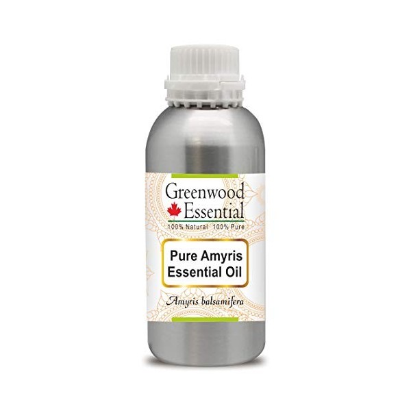 Greenwood Essential Pur Amyris Huile Essentielle Amyris balsamifera 100% Naturelle de Qualité Thérapeutique Distillée à la 