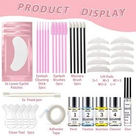 BEYAOBN Kit de Lifting des Cils, Eyelash Perm Kit,Rehaussement Cils Kit,Professionnel Semi-Permanent Curling,Perming Wave Kit