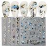 5Feuilles Sticker Ongle Nail Art Autocollant Ongle Adhésif 3D Décoration Manucure Motif Doré 