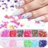 12 Colors Butterfly Glitter Nail Sequins Holographic 3D Nail Art Flakes Colorful Confetti Glitter Sticker,Nail Art Design ...