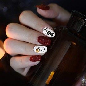 Kalolary 12 Feuilles Nail Art Décorations Halloween Autocollants Manucure Autocollants Autocollants DIY Autocollants pour Fêt