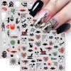 JMEOWIO Mauvais Oeil Stickers Ongles Nail Art 7 Feuilles Autocollants Ongles Autoadhésif Deco Ongle Nail Art Design Manucure…