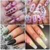 Lot de 8 feuilles dautocollants pour nail art - Lettres de lalphabet anglais - Autocollants pour ongles en acrylique