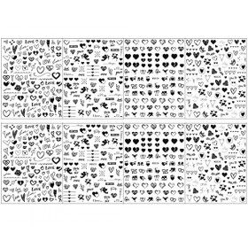 JMEOWIO Saint Valentin Stickers Ongles Nail Art 8 Feuilles Autocollants Ongles Autoadhésif Deco Ongle Nail Art Design Manucur