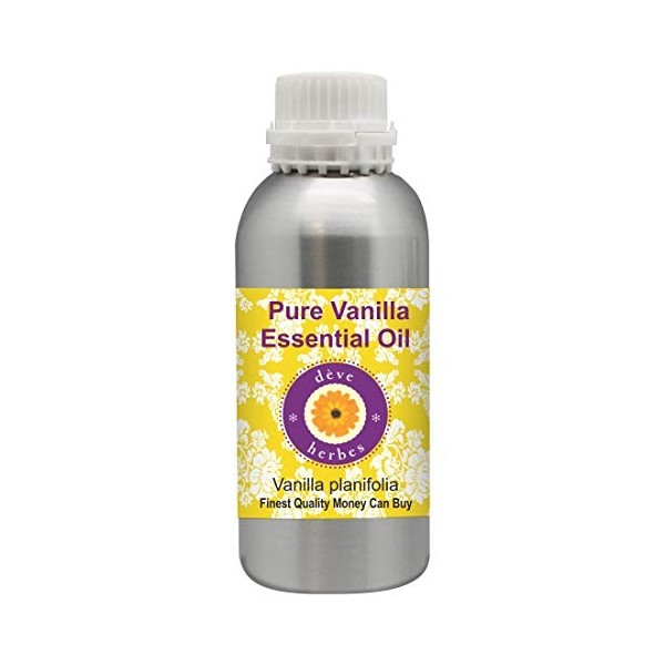 Huile essentielle de vanille pure Deve Herbes Vanilla planifolia 100% naturelle, de qualité thérapeutique, distillée à la v