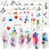 Lot de 18 stickers pour ongles en acrylique Motif papillons