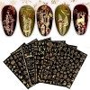 JMEOWIO Noel Stickers Ongles Nail Art 9 Feuilles Autocollants Ongles Autoadhésif Deco Ongle Nail Art Design Manucure