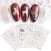 JMEOWIO Noel Stickers Ongles Nail Art 9 Feuilles Autocollants Ongles Autoadhésif Deco Ongle Nail Art Design Manucure