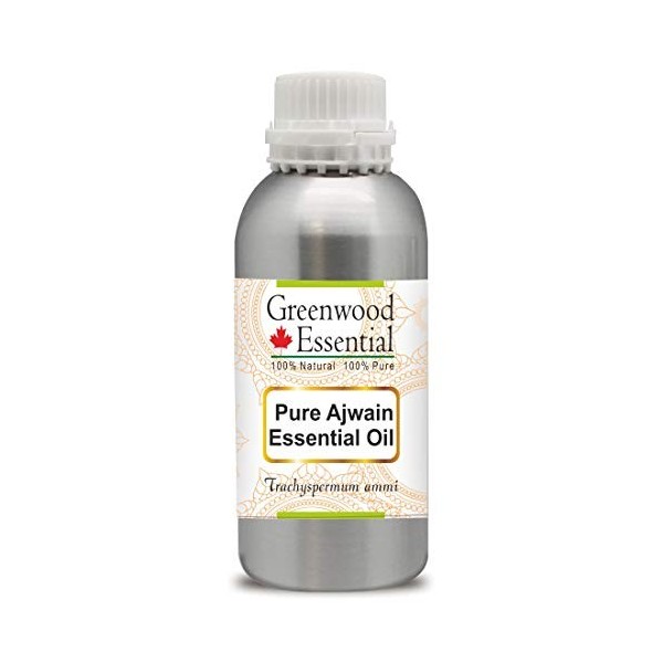 Greenwood Essential Pur Ajwain Huile Essentielle Trachyspermum ammi 100% Naturelle de Qualité Thérapeutique Distillée à la 