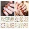 MELLIEX 24 Feuilles Stickers Ongles Noël, 3D Laser Nail Art Autocollants pour Noël Ongles Autocollants Noël avec Pince à Épil