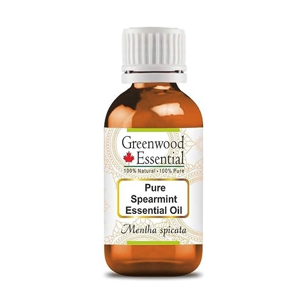 Greenwood Essential Pur Menthe verte Huile Essentielle Mentha spicata 100% Naturelle de qualité Thérapeutique distillée à l