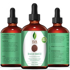 SVA ORGANICS Huile de graines de brocoli 100 % pure et naturelle, huile de qualité thérapeutique authentique et de qualité su