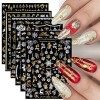 JMEOWIO Noel Stickers Ongles Nail Art 9 Feuilles Autocollants Ongles Autoadhésif Deco Ongle Nail Art Design Manucure