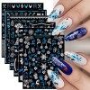 JMEOWIO Noel Stickers Ongles Nail Art 9 Feuilles Autocollants Ongles Autoadhésif Deco Ongle Nail Art Design Manucure