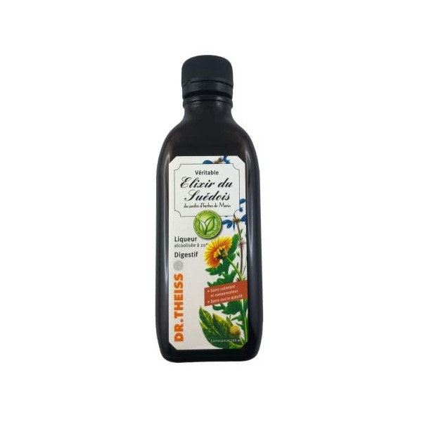 Dr. Theiss Élixir du Suédois 20° | Action stimulante sur la digestion | Recette originale de Maria Treben, 200 ml