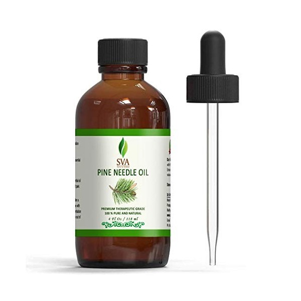 SVA ORGANICS Huile essentielle daiguille de pin de qualité thérapeutique, huile 100% pure de qualité supérieure pour le soin