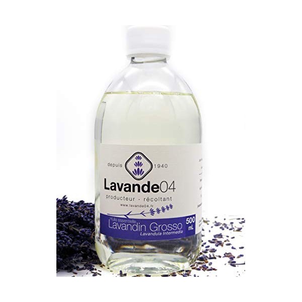 Huile essentielle Lavandin Grosso 500 ml - Provence - Direct producteur - PACA - 100% pure et naturelle