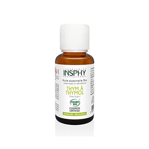 Laboratoire INSPHY - Huile Essentielle Thym à Thymol Bio COSMOS CERTIFIED 30 ml 