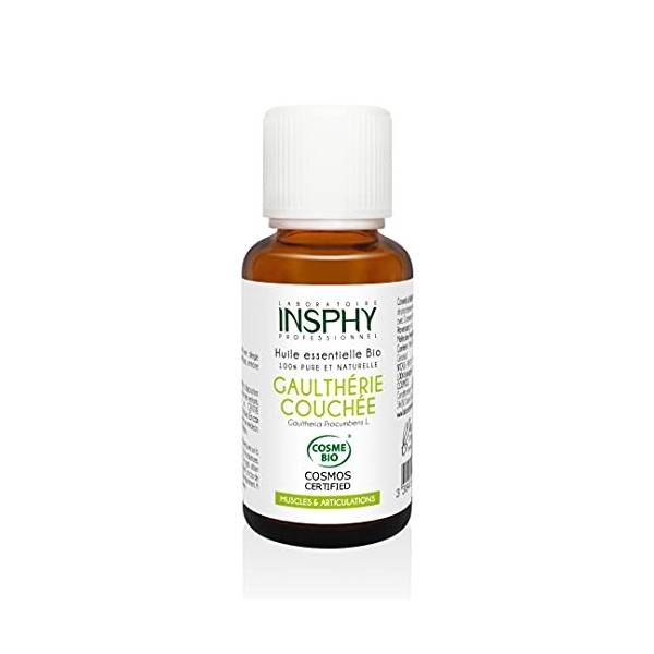 Laboratoire INSPHY - Huile Essentielle Gaulthérie Couchée Bio COSMOS CERTIFIED 30 ml 