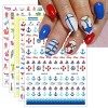 JMEOWIO Océan Été Stickers Ongles Nail Art 9 Feuilles Autocollants Ongles Autoadhésif Deco Ongle Nail Art Design Manucure