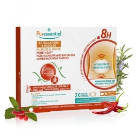 Puressentiel – Pure Heat – Articulations & Muscles - Patchs chauffants bas du dos aux 14 Huiles Essentielles – Effet Chauffan