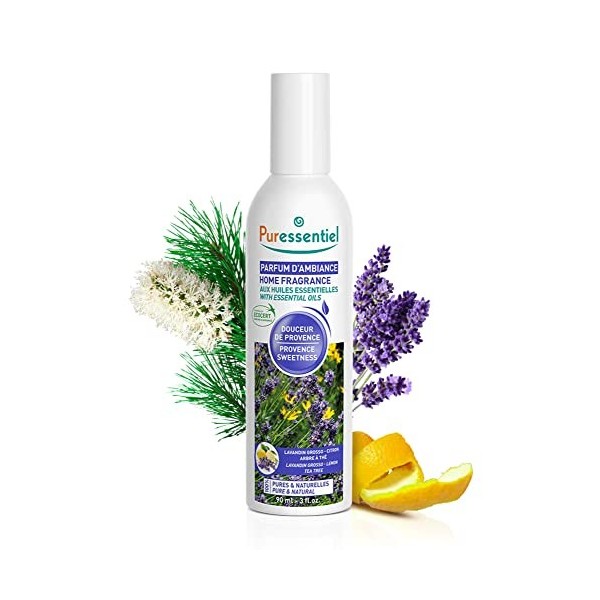 Puressentiel - Parfum dAmbiance Aux Huiles Essentielles - Douceur de Provence - Lavandin grosso, citron, et arbre à thé - Ch