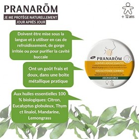 PRANARÔM - Aromaforce - Gommes Adoucissantes - Compléments Alimentaires Aux Huiles Essentielles - Citron, Miel & Thym - Apais