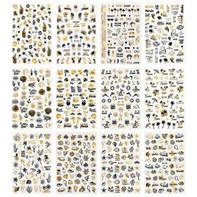 JMEOWIO Marine Stickers Ongles Nail Art 12 Feuilles Autocollants Ongles Autoadhésif Deco Ongle Nail Art Design Manucure