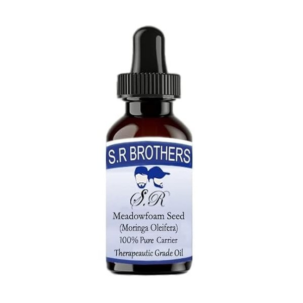 S.R.Brothers Meadowfoam seed Moringa oleifera Pure & Natural Therapeutic Grade Carrier Oils 15ml PLASTIC With Dropper