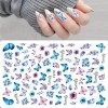 Sticker Ongle Papillon Feuilles Papillon Nail Art Stickers Decals Auto-adhésives 13 Packs Avec Différents Motifs Autocollants