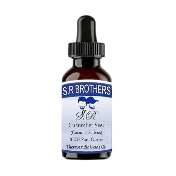 S.R.Brothers Cucumber seed Cucumis sativus Pure & Natural Therapeutic Grade Carrier Oils 15ml PLASTIC With Dropper