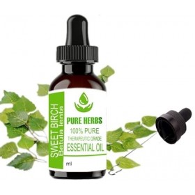Pure Herbs Sweet Birch Betula Lenta Pure & Natural Essential Oils 15ml PLASTIC With Dropper