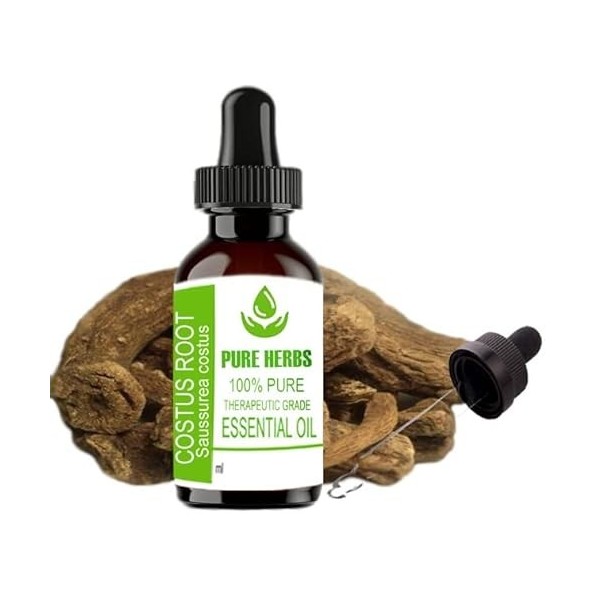 Pure Herbs Costus Root Saussurea Costus Pure & Natural Essential Oils 15ml PLASTIC With Dropper