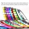 Nail Art Striping Tape Lines Kit 36 pcs 1mm 2mm 3mm Nail Tape Strips for Design DIY Silver Nails Striping Tape Case, Laser Ho