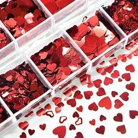JMEOWIO 3D Valentines Day Paillette Ongles Nail Art Autocollants Ongles Décoration Design Manucure