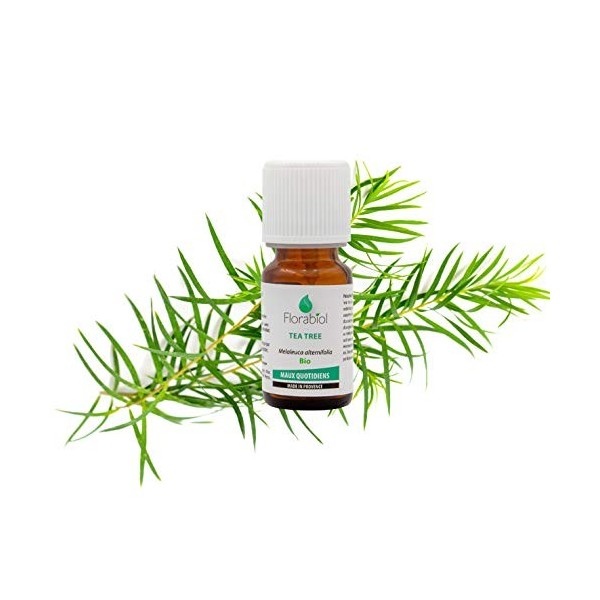 Huile essentielle de Tea tree bio - 10 ml - pour les MAUX SAISONNIERS, DÉFENSES IMMUNITAIRES - PROBLÈMES CUTANÉS - FLORABIOL 