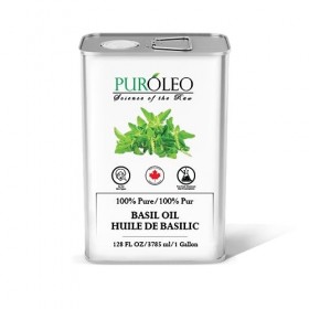 PUROLEO Basil Essential Oil 32 Fl Oz/946 ML Made In Canada 100% Pure, Natural and Undiluted Aromatherapy Oil for Diffuser, 